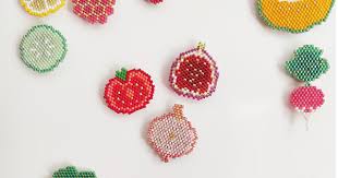Fruit basket cross stitch pattern free. Diy Fruit And Vegetable Magnets Tomato Pattern In Brick Stitch Weaving Of Miyuki Delicas Beads 11 0 Perles Co