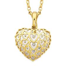 9ct Gold Diamond Multi Hearts In A Heart Enhancer Pendant Multi Heart Heart Jewelry Pendant