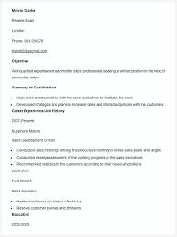 car sales manager resume