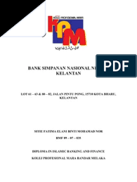 Bank simpanan nasional is seeking individuals who think about the future and aspire to be successful in everything they do. Report Li At Bsn Malaysia Banks