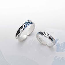 Ocean Couples Ring From Apollo Box Wave Ring Rings For Men Couple Rings