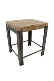 table bar mange debout rectangle extensible hevea recycle blanchi et metal noirci 90 180x80x105cm docker mange debout table bar table a manger design