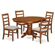 The table not only serves as a spot for eating, but it also anchors decor scheme of the room. East West Furniture Avpf5 Sbr C 5 Piece Set Avon Table Featuring Leaf And 4 Cushioned Seat Dinette Chair Nook Dining Set 5 Piece Dining Set Kitchen Dining Sets