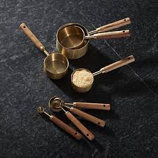 Acacia Wood And Gold Measuring Cups Set Of 4 Reviews Crate And Barrel Gold Wood Measuring Spoons Acacia Wood
