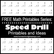 Free Math Printables Series Speed Drill Printables And Ideas Homeschool Giveaways Free Math Printables Math Drills Free Math