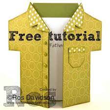 These diy father's day shirt cards are shaped just like mini dress shirts, and you can use any paper pattern that closely matches dad's favorite shirt. Free Tutorial Fathers Day Shirt Card Birthday Cards For Men Fathers Day Cards Card Tutorials
