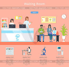 Download hospital room images and photos. Waiting Room Hospital Service Vector Eps Clipart