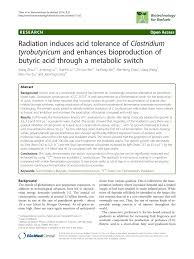 Pdf Radiation Induces Acid Tolerance Of Clostridium