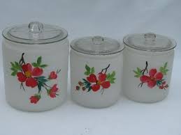 vintage glass canisters kitchen