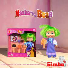 Happitoys masha and the bear deluxe figure set of 12 toy kit with 2 cutie bearrings and 10 figures featuring masha, bear, 2 wolfs, rosie, panda, squirrel and more! Cute Little Masha From Masha And The Bear Series Loves To Do Makeup In This Beauty Set The Set Includes Masha Figuri Simba Toys Toy Store Masha And The Bear