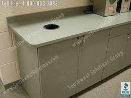 Safco products modular hospitality breakroom base cabinet, 3 drawer, vanilla stix base/gray top. Breakroom Movable Millwork Cabinets Modular Lounge Casework Photos