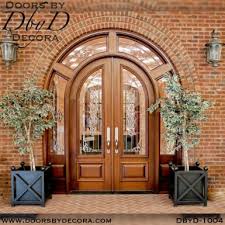 Arched double doors with plaster ornamentation. Custom Radius Arched Top Doors Solid Wood Entry Doors By Decora