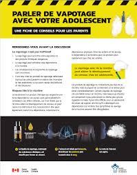 C'est l'une des recommandations d'un rapport qui sera remis demain à la ministre de la santé. Les Risques Du Vapotage Canada Ca