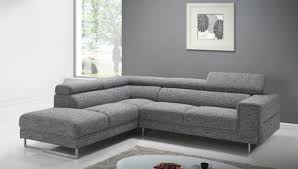 Vous cherchez le canapé d'angle moderne parfait ? Salon Canape D Angle Avec Appuis Tete En Tissu Gris