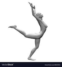 Dancing girl model with raised leg and arms Vector Image