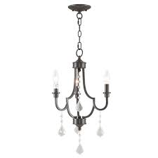 Livex Lighting 40883 92 English Bronze Glendale 3 Light 14 Wide Candle Style Chandelier With Crystal Accents Candle Style Chandelier Mini Chandelier Traditional Chandelier