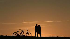 Download now gambar kartun jepang romantis ikonyo dot com. Silhouette Of Romantic Couple With Tandem Bicycles Watching And Enjoyig The Sunset Leaning Together Video By C Imidglviv Gmail Com Stock Footage 98396482