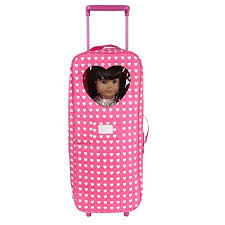 18 doll carry on travel suitcase with travel gear accessories. 18 Inch Doll Travel Carrier Trolley With Foldable Bed And Accessories Fits American Girl Doll Amazon Price Tracker Pricepulse