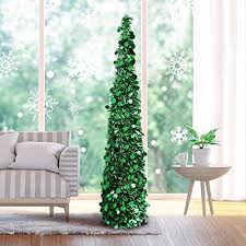 '') provides stability to keep your tree standing tall and prevent breakageartificial christmas tree full spruce with metal stand xmas hoiday decoration (7.5' strong camel. Aytai 5ft Shiny Collapsible Tinsel Artificial Christmas Tree With Stand Affordable Easyassembly Green Tinsel Collapsible Christmas Tree Coastal Christmas Tree