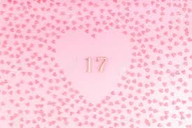Seventeen's verses in pink sweat$' new song will melt your heart into a puddle. Number 17 Seventeen Made Of Wood In Heart Shaped Decoration With Small Hearts On A Pink Background Concept Of Birthday Celebration Stock Photo Picture And Royalty Free Image Image 137762982
