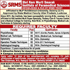 Srms Staff Nurse Recruitment 2019 Up Bareilly Lucknow Unnao Doctor Pms Staff