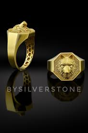 Gold Wolf Head Ring Mens Wolf Ring Man Signet Gold Rings Etsy Wolf Ring Etsy Gold Ring Black Hills Gold Jewelry