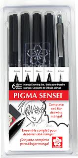 Anime drawing colorear dibujos drawings pintar dibujo sketches cabello disenos chicos guapo guapos bonito referencia unas chicas. Amazon Com Sakura 50200 Pigma Sensei Manga 6 Piece Drawing Kit Black