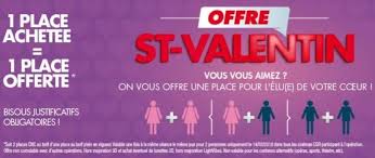 L'immunologiste a également noté qu'avec toute la disponibilité de la vaccination, la russie est à la 111e place en termes de pourcentage de vaccinés dans le monde. Cgr Saint Valentin 1 Place De Cinema Achetee 1 Place Gratuite