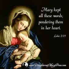 Mary Kept All These Words Pondering Them In Her Heart Luke 2 19 Daughtersofmarypress Daughtersofmary Mary Jesus Mother Blessed Mother Mary Sacred Scripture