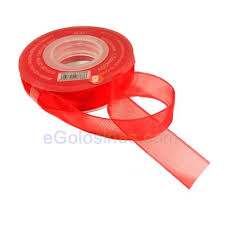 Cinta Organza Roja 1 5cmx32m Para Regalos Cintas Detalles Con Dulces Cinta De Regalo