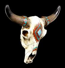Long horn cow skull wall hanging longhorn steer. Wall Ornament Cattle Skull With Indian Symbols Www Figuren Shop De