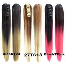 22 55cm Long Straight Colorful Ombre Claw Jaw Pony Tail Clip In Synthetic Ponytail Hair Extensions Hair Ponytail Ponytail Hair Extensions Ponytail Hairstyles
