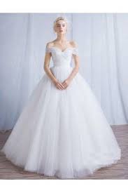 Tulle Off The Shoulder Floor Length Ball Gown Dress With Pearl Ball Gowns Wedding Ball Gown Wedding Dress Gown Wedding Dress