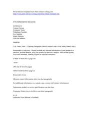 Press Release Template From Press Press Release Template From Press Release Writing Com Http Www Press Release Writing Com Press Release Template Htm Course Hero
