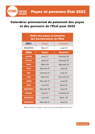Calendrier Des Salaires Des Fonctionnaires 2023 Cfdt - État : Quand Vais-Je Recevoir Ma Paie Ou Ma Pension Mensuelle En  2022 ?