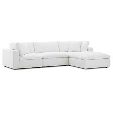 Before you make a decision, consider the size of don't forget, you'll also have your choice of several fabrics. Command Modern 4pc Azure White Sectional Eurway