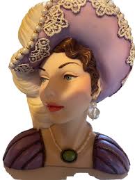 Vintage Cameo Girls Head Vase Judith 1910 "Transatlantic Lady" 2000 Edition