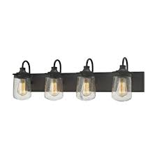 Get free shipping on qualified vanity light wall sconces or buy online pick up in store today in the lighting department. Titan Lighting Hamel 4 Light Oil Rubbed Bronze With Clear Seedy Glass Bath Light Tn 473701 The Home Depot