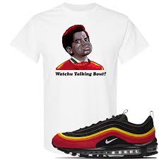 Air Max 97 Black Chile Red Magma Orange White T Shirt Watchu T Cap Swag