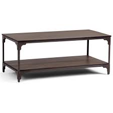 Tables top comes with a glass top insert. Simpli Home Nantucket Coffee Table In Walnut Brown 3axcntt 01