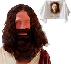 Amazon.com: LYFOOHEART Jesus Wig and Veronica's Veil for Passion Play Jesus  Hair and Beard for Church Play For Holy Week, Brown : Clothing, Shoes & ...