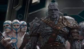 But the more he and chris. In Thor Ragnarok 2017 Director Taika Waititi Can Be Seen Playing The Center Head Of A Three Headed Being In The Backround The Voice Of The Character Korg In The Foreground And
