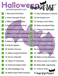 All the following games and activities for kindergarten, preschool and esl students have been tried and tested in classrooms by the magic crayons, who are experienced teaching professionals. 31 Fun Halloween Kids Activities To Do Each Day October Bucket List Free Printable A Mom S Impression Recipes Crafts Entertainment And Family Travel