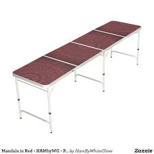 Mandala In Red Hambywg Ping Pong Table Zazzle Com In 2020 Beer Pong Tables Red Beer Ping Pong Table