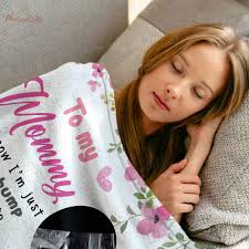 1st Mothers Day Gift for Mom, Mom Blanket Gift for Mommy, New Pregnancy  Gift for Mom, Custom Photo Ultrasound New Mom Gift Best Gift for Her