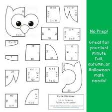 Halloween math fact coloring sheets. Multiplication Owl Math Puzzles Make A Halloween Coloring Page Alternative Hojo S Teaching Adventures Llc