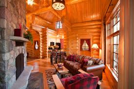 Rustic accent cabin furniture from old and weathered champagne riddling racks ideal for displaying as wall art or to display empty wine bottles too beautiful to throw away, to stunning rustic driftwood side tables. Log Cabin Living Rooms And Great Rooms North American Log Crafters