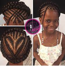 Braids With Heart Design And Halo Crown Black Kids Hairstyles Natural Hair Styles Kids Hairstyles