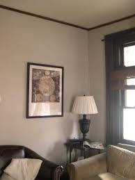 Pin By Claire Hansen On For The Home Dark Wood Trim Wood Trim Grey Walls