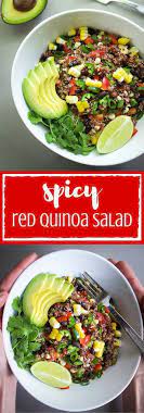 Spicy Red Quinoa Salad Recipe Red Quinoa Salad Red Quinoa Recipes Red Quinoa